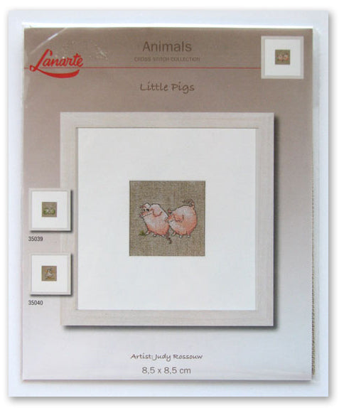 Cross Stitch Kit - Piggies 8.5x8.5cm