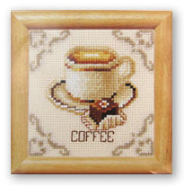 Cross Stitch Kit - Coffee 8x8cm