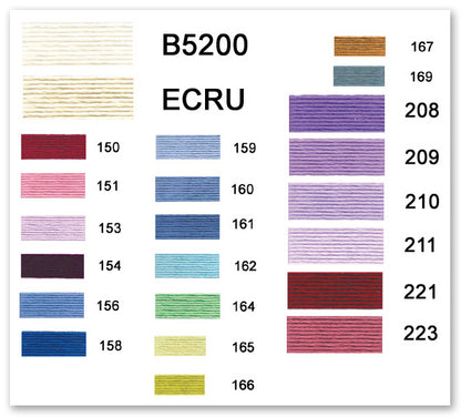 DMC Mouline Cotton Stranded Thread - 150 to 498, B5200, Ecru
