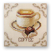 Cross Stitch Kit - Coffee 8x8cm