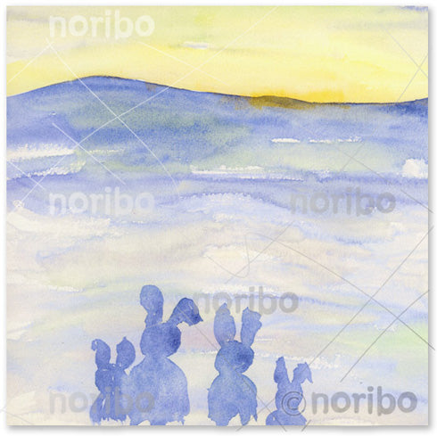 Postcard - Bunny Family in Tundra