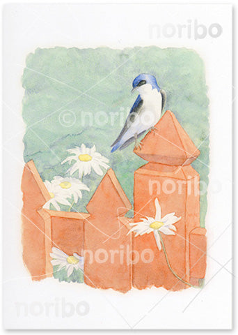 Postcard - Bird on the Fence
